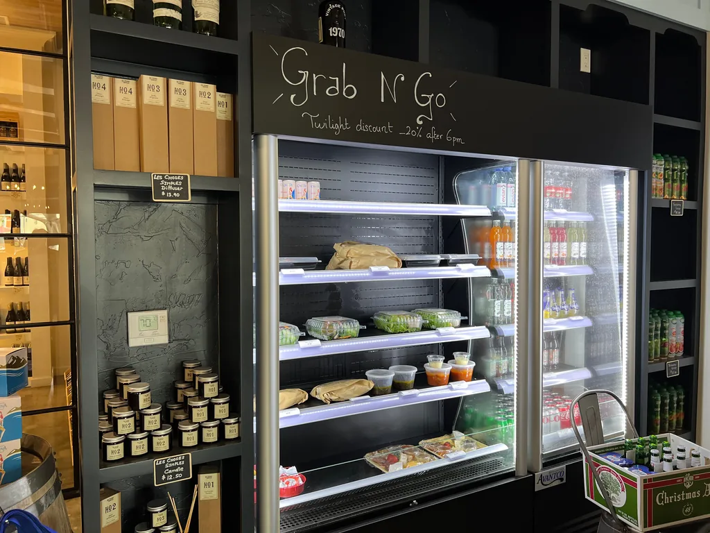 Shelves of imported French groceries and gifts